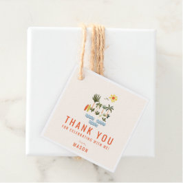 Summer Surf Geburtstagsparty Danke Ihnen für Tags Geschenkanhänger