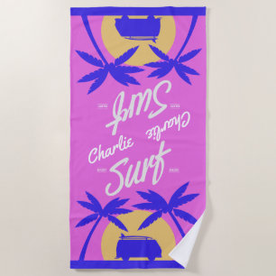 Summer Surf individuelle Name Strandtuch