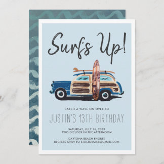 Summer Surf Party | Vintage Car Einladung