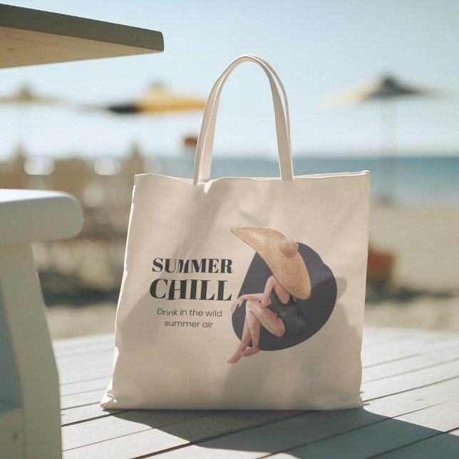 Summer Surfer Beach Girl Jumbo Stoffbeutel (hello summer, beach tote bag, vacation tote bag, school tote bag, colorful typography, gift for her)
