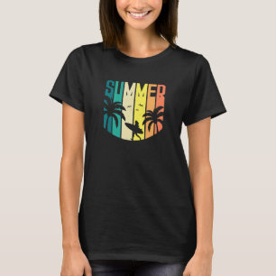 Summer Surfer Girl Hawaii Vintag Surfbrett Bea T-Shirt