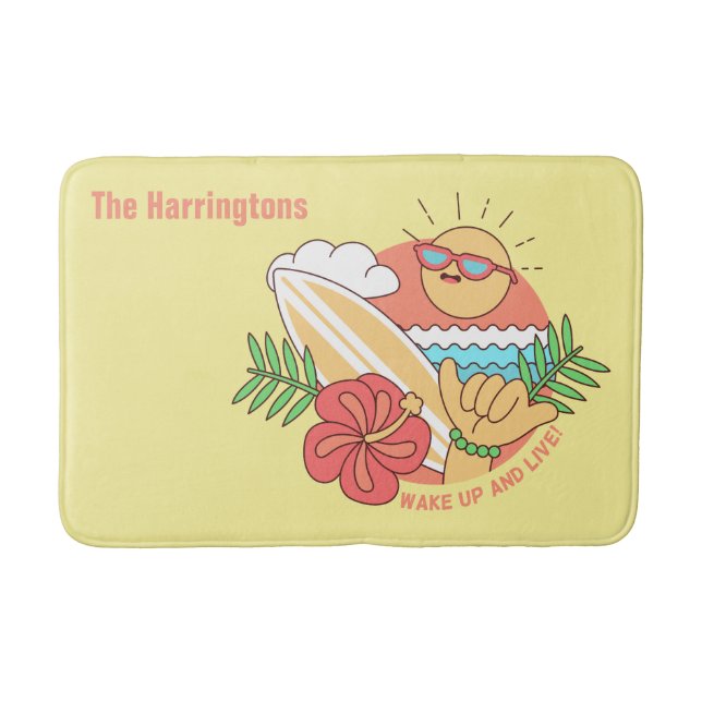 Summer Surfer individuelle Name Matten (Vorderseite)