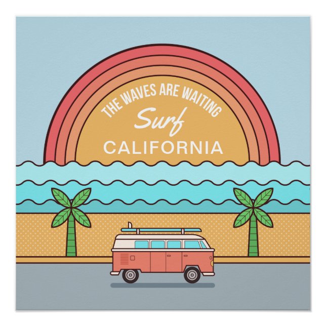 Summer Surfer kundenspezifisches Location Poster (Vorderseite)