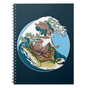 Summer Surfing - Illustration über Schildkröten un Notizblock