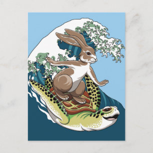 Summer Surfing - Illustration über Schildkröten un Postkarte