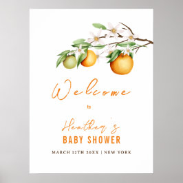 Summer Süsse Citrus Clementine Baby Dusche Willkom Poster