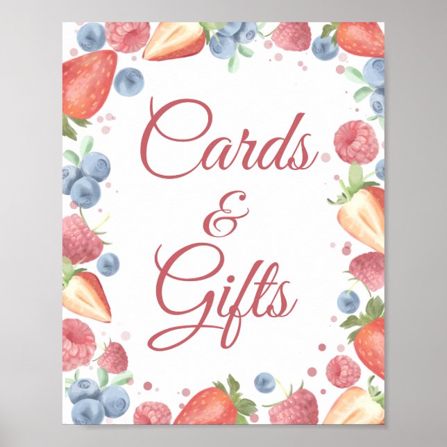 Summer Sweet Berry Cards and Gifts Schild Poster (Vorne)