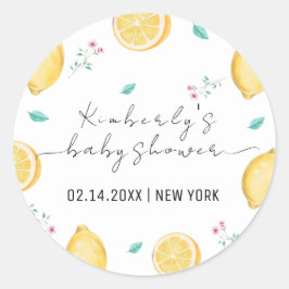 Summer Sweet Lemon Citrus Fruit Baby Dusche Runder Aufkleber