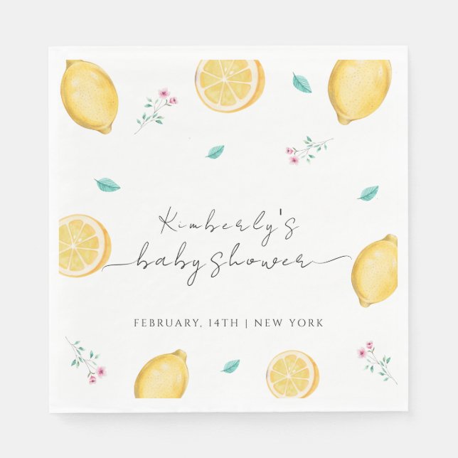 Summer Sweet Lemon Citrus Fruit Baby Dusche Serviette (Vorderseite)