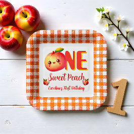 Summer Sweet Peach Birthday Pappteller