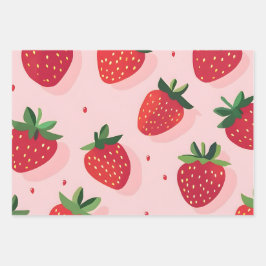 Summer Sweet Strawberry Geschenkpapier Set