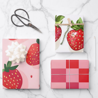 Summer Sweet Strawberry Geschenkpapier Set