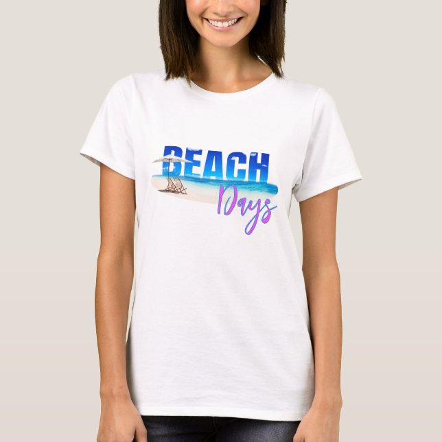Summer T - Shirts Beach Lässig Ladys (Vorderseite)