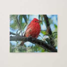 Summer Tanager Bird Puzzle