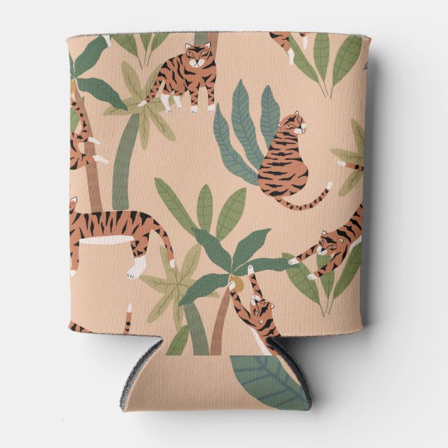Summer Tigers Palm Trees Exotic Dosenkühler (Vorderseite)
