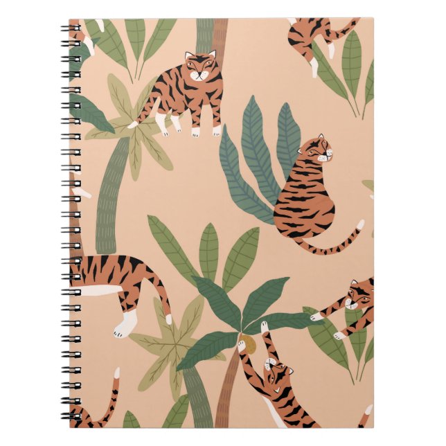 Summer Tigers Palm Trees Exotic Notizblock (Vorderseite)