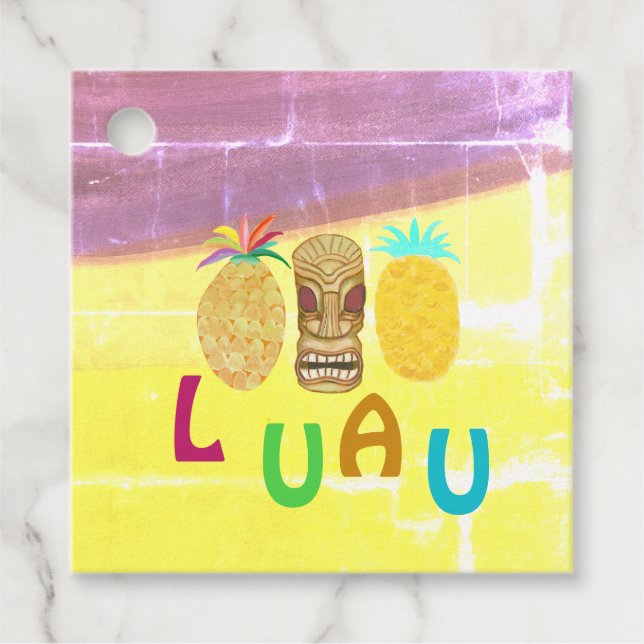 Summer Tiki Pineapple Luau Geschenkanhänger (Vorderseite)
