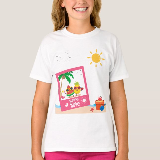 Summer Time Beach Snap Foto T - Shirt (Vorderseite)