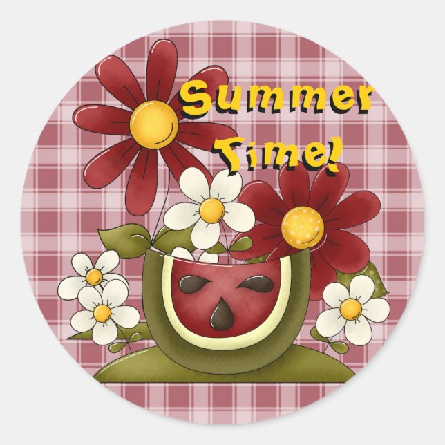 Summer Time Fun Wassermelon Stickers (Vorderseite)