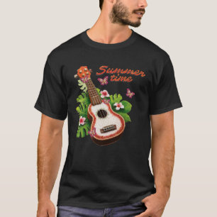 Summer Time Hawaii Ukulele Lute Blume T-Shirt