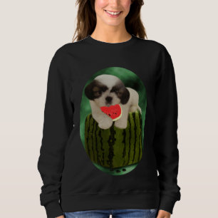 Summer Time schih Tzu Welpe genießen den Geschmack Sweatshirt