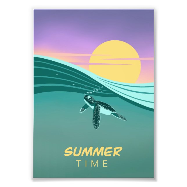 Summer-Time-Schildkrötenposter Fotodruck (Vorne)