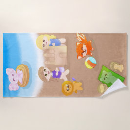Summer Time Toys Beach Towel For Kids Strandtuch