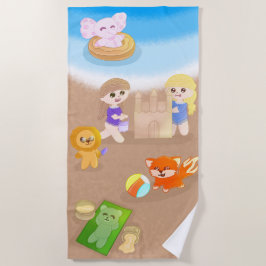 Summer Time Toys Beach Towel For Kids Strandtuch