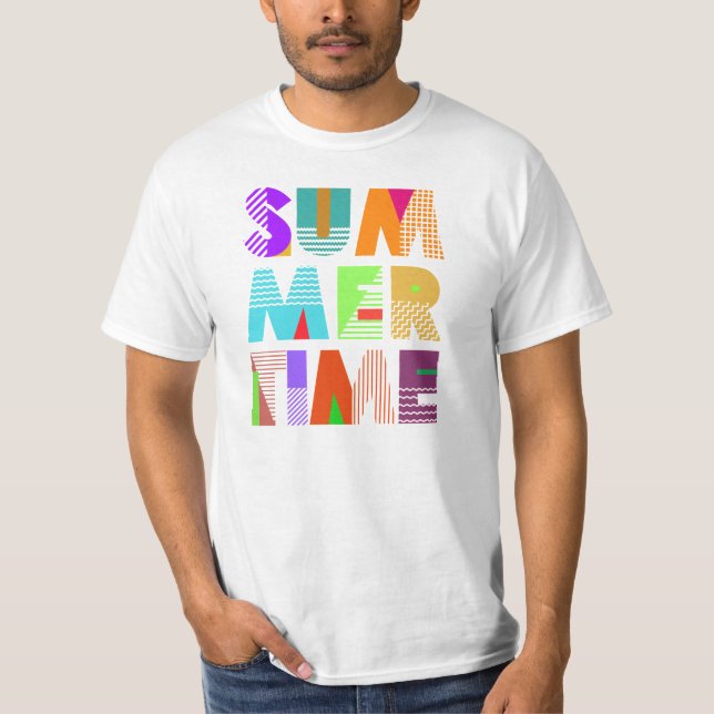 Summer Time Typografy Graphic T - Shirt (Vorderseite)
