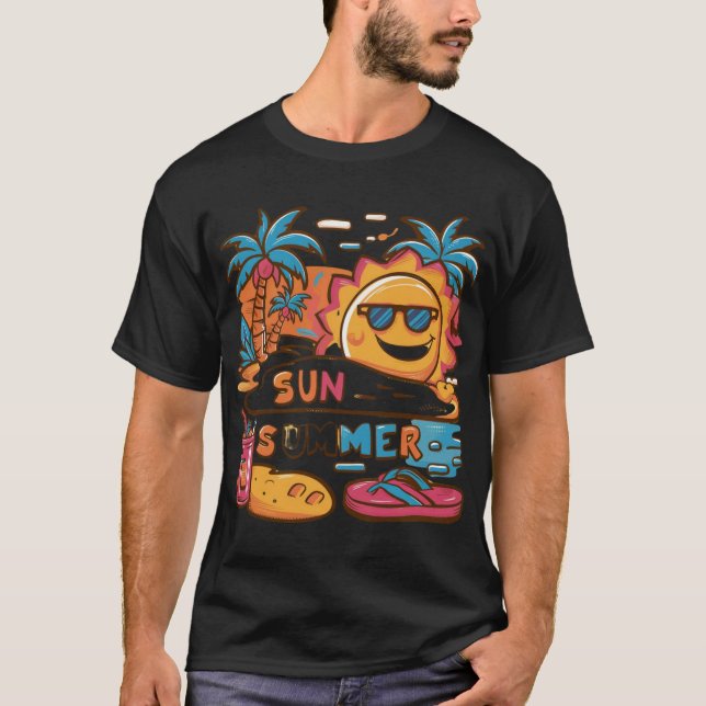 Summer to Shirt Design, Beach T - Shirt Design. (Vorderseite)