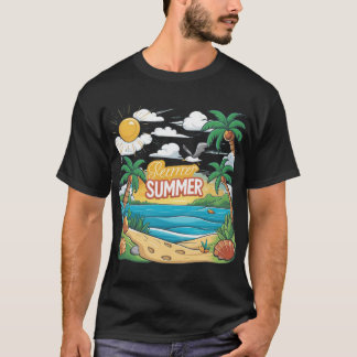 Summer to Shirt Design, Beach T - Shirt Design.