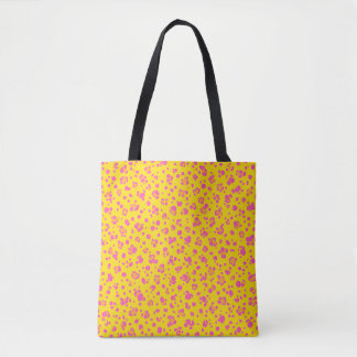 Summer Tote Bag of Pink and Design - 16"x16"