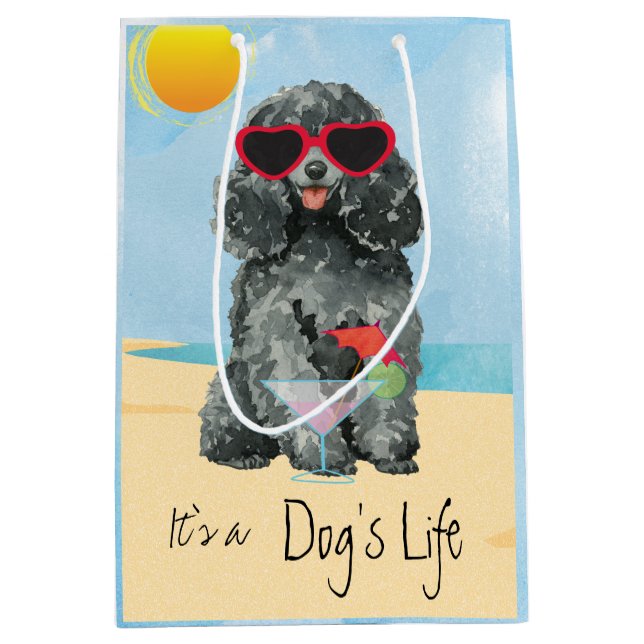 Summer Toy Poodle Mittlere Geschenktüte (Vorderseite)