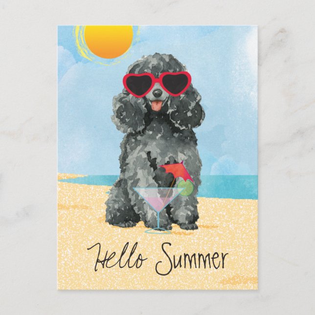 Summer Toy Poodle Postkarte (Vorderseite)