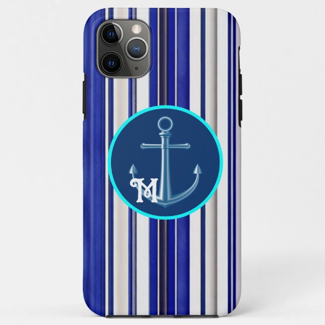 Summer trendy Navy Blue Boat Stripes Collection Case-Mate iPhone Hülle (Rückseite)