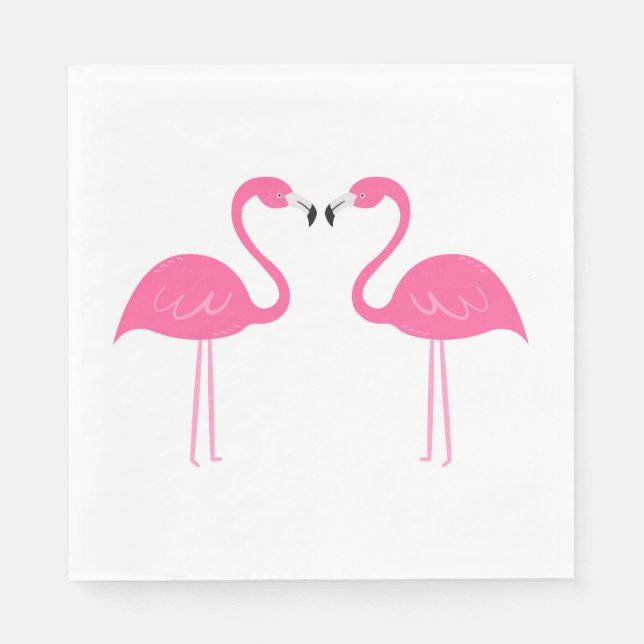 Summer Tropical Beach Wedding Pink Flamingo Serviette (Vorderseite)