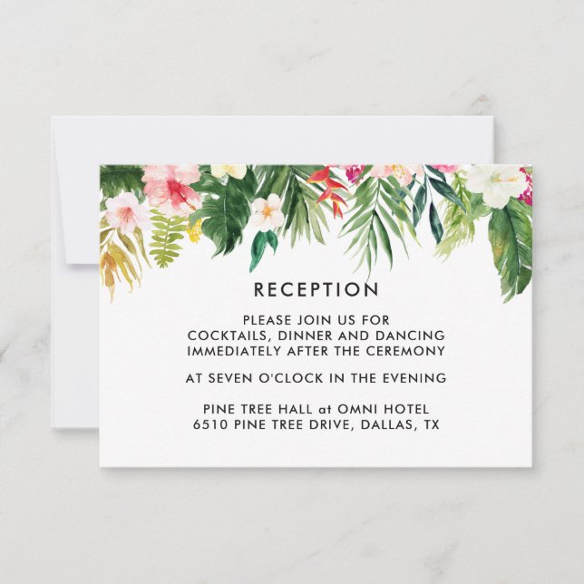 Summer Tropical Blätter Hochzeitskarten RSVP Karte (Vorderseite)