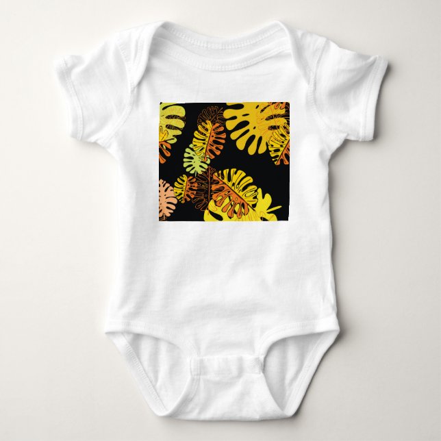 Summer Tropical Blätter Vintages Design Baby Strampler (Vorderseite)