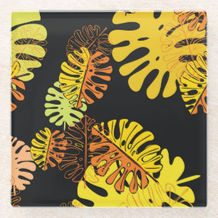 Summer Tropical Blätter Vintages Design Glasuntersetzer