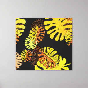 Summer Tropical Blätter Vintages Design Leinwanddruck