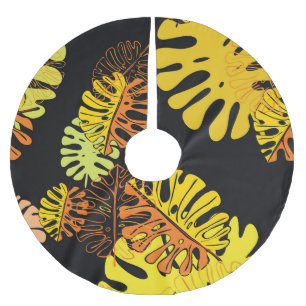 Summer Tropical Blätter Vintages Design Polyester Weihnachtsbaumdecke