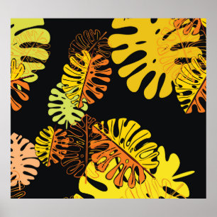Summer Tropical Blätter Vintages Design Poster