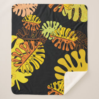 Summer Tropical Blätter Vintages Design Sherpadecke