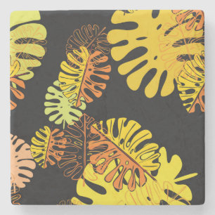 Summer Tropical Blätter Vintages Design Steinuntersetzer