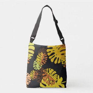 Summer Tropical Blätter Vintages Design Tragetaschen Mit Langen Trägern