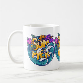 Summer Tropical Blume Beach Ocean Waves Kaffeetasse