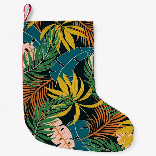 Summer Tropical Bright Pflanze Muster Kleiner Weihnachtsstrumpf (Vorderseite)