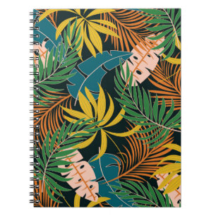 Summer Tropical Bright Pflanze Muster Notizblock