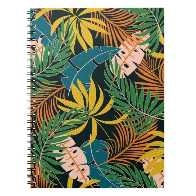Summer Tropical Bright Pflanze Muster Notizblock (Vorderseite)