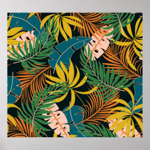 Summer Tropical Bright Pflanze Muster Poster